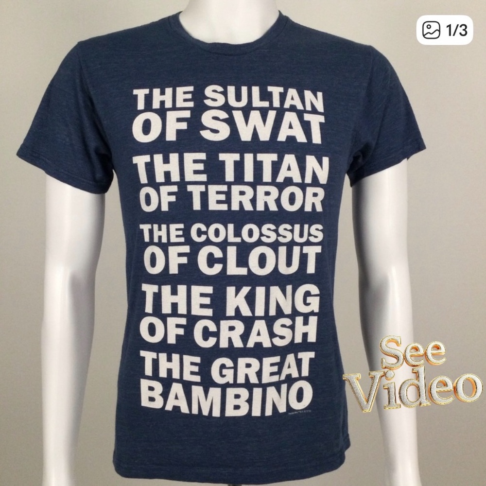 👛 (ANY 2/$20) Vintage THE SANDLOT Sultan of Swat Motif Tee. See video